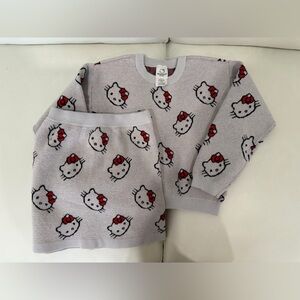 Hello Kitty Girls 2 Pc. Sweater Top Skirt Set (Size 6)